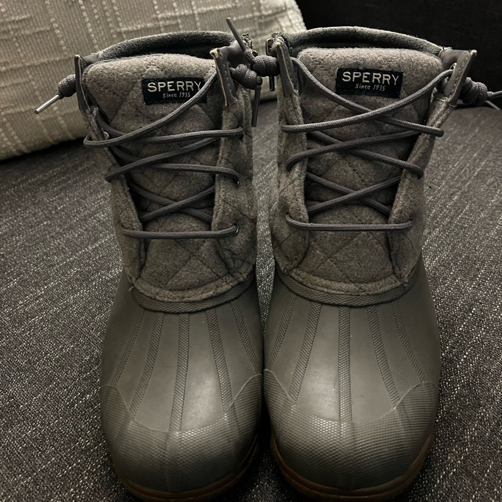 Sperry Charcoal Rain Boots